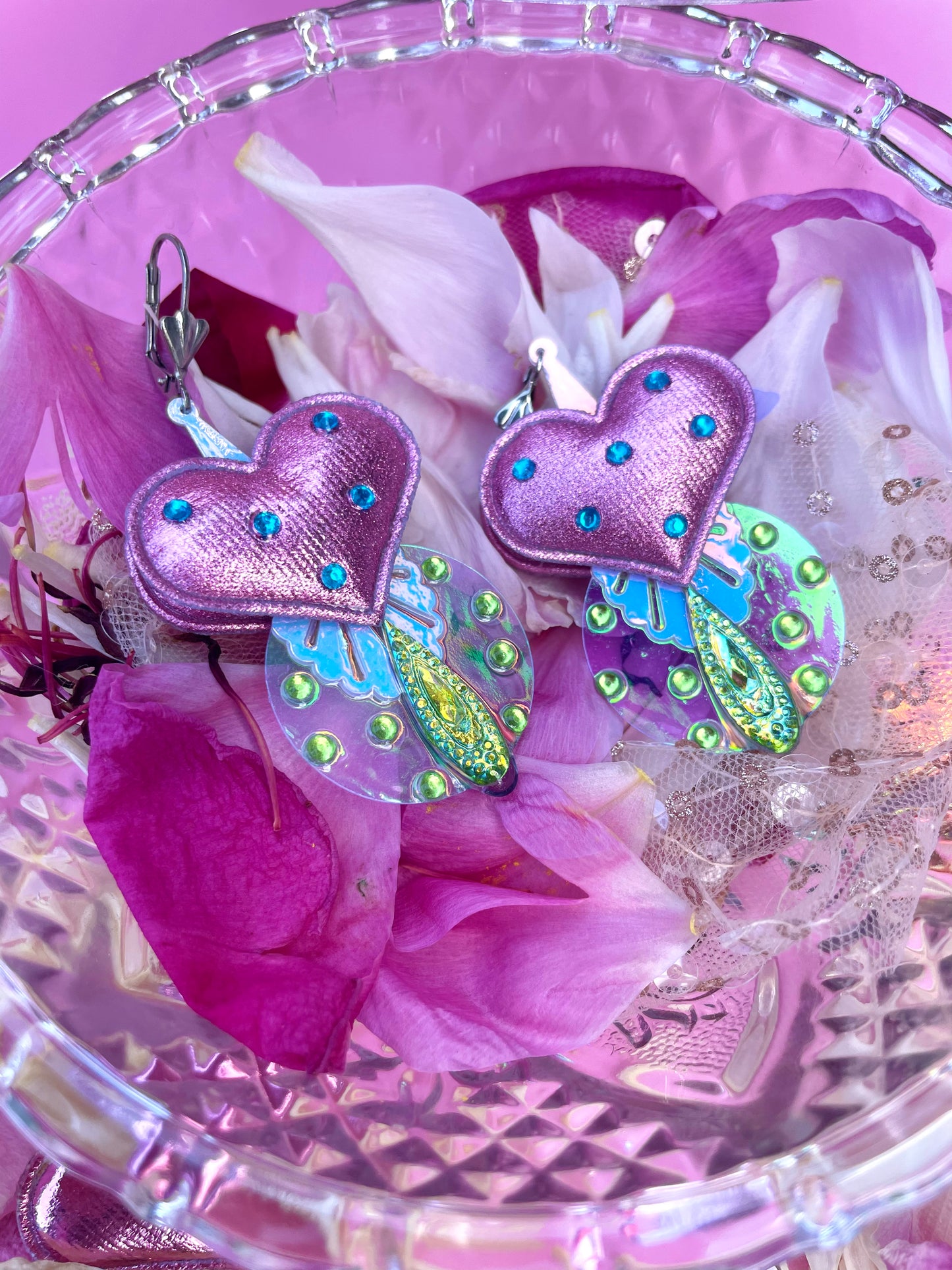 Boucles d’oreilles féériques et légères – "Coeur de sirène" - Collection Été 2025