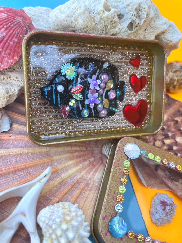 Boîte de Curiosité Fantastique - Création Originale Artisanale - Poisson "Ombre-Mémoire"