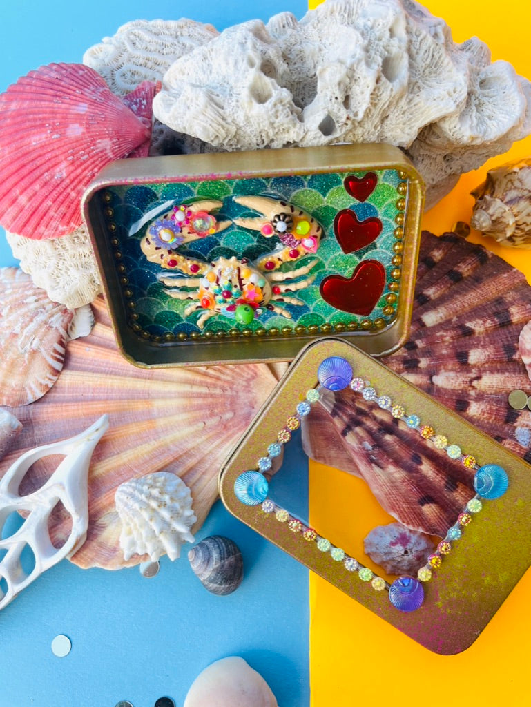 Boîte de Curiosité Fantastique - Création Originale Artisanale - Crabe "Complice des Sirènes"