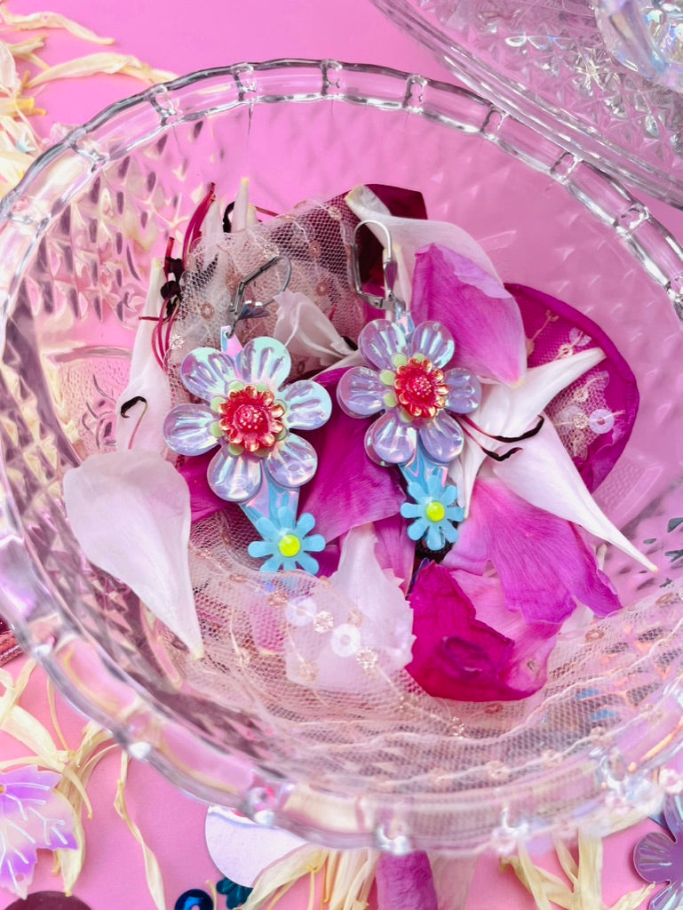 Boucles d’oreilles féériques et légères – "Trio fleuri" - Collection Été 2025