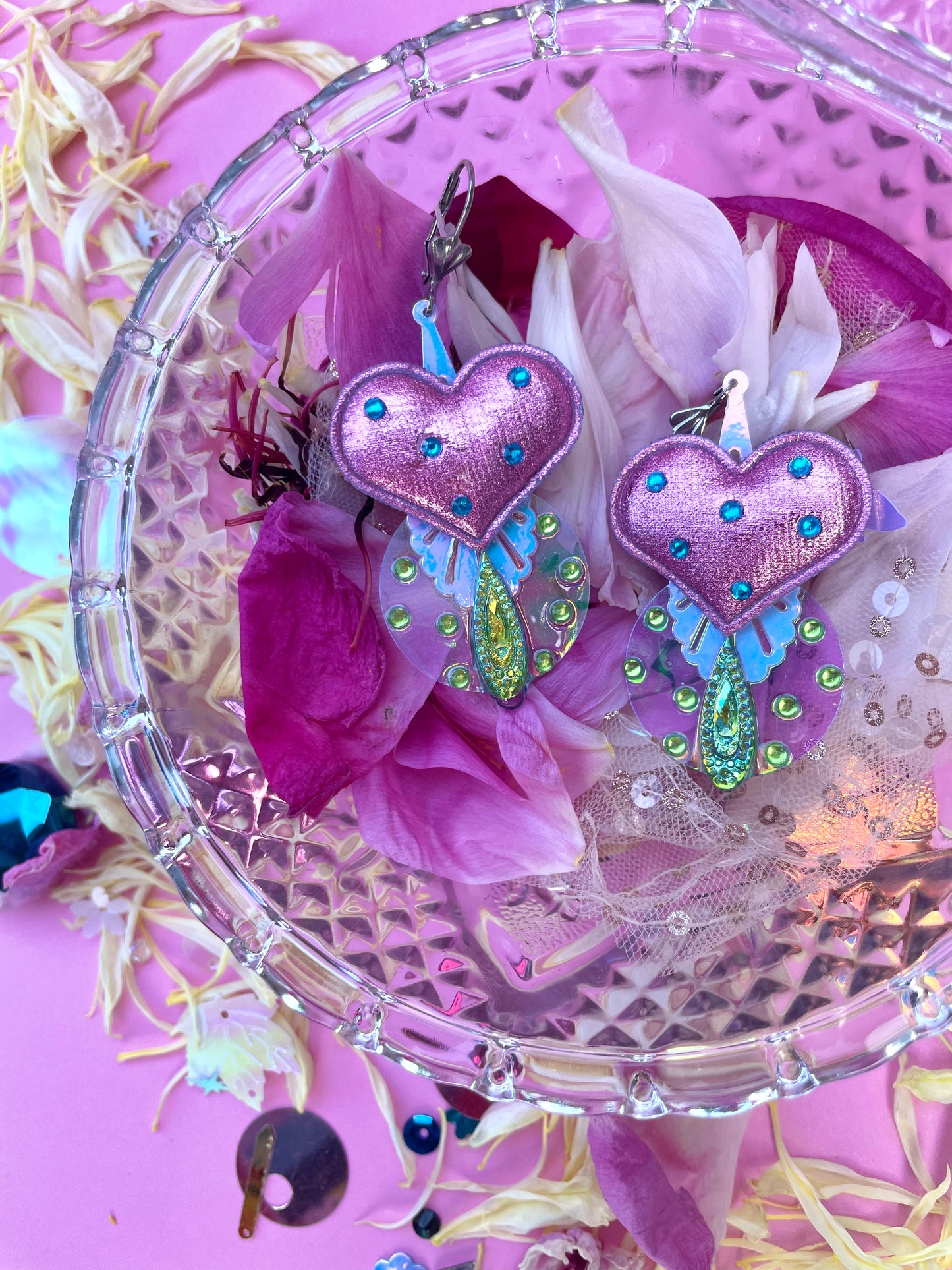 Boucles d’oreilles féériques et légères – "Coeur de sirène" - Collection Été 2025