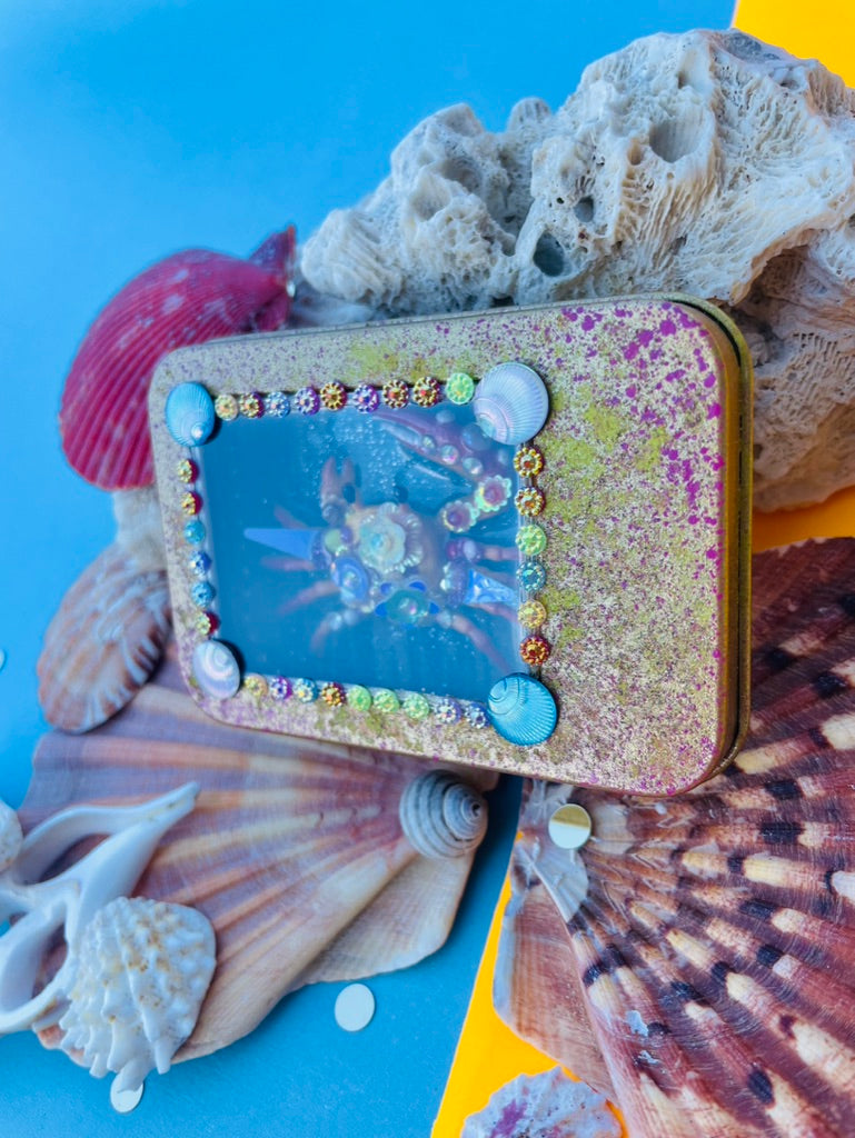 Boîte de Curiosité Fantastique - Création Originale Artisanale - Crabe "Coureur de Marée"