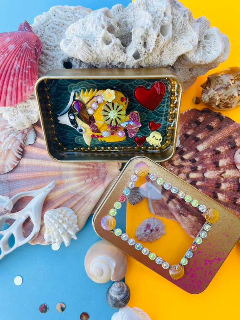 Boîte de Curiosité Fantastique - Création Originale Artisanale - Poisson "Lueur de Limonie"