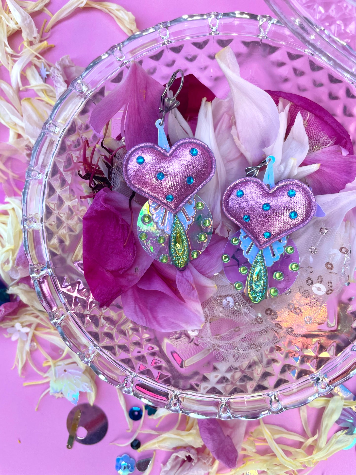Boucles d’oreilles féériques et légères – "Coeur de sirène" - Collection Été 2025