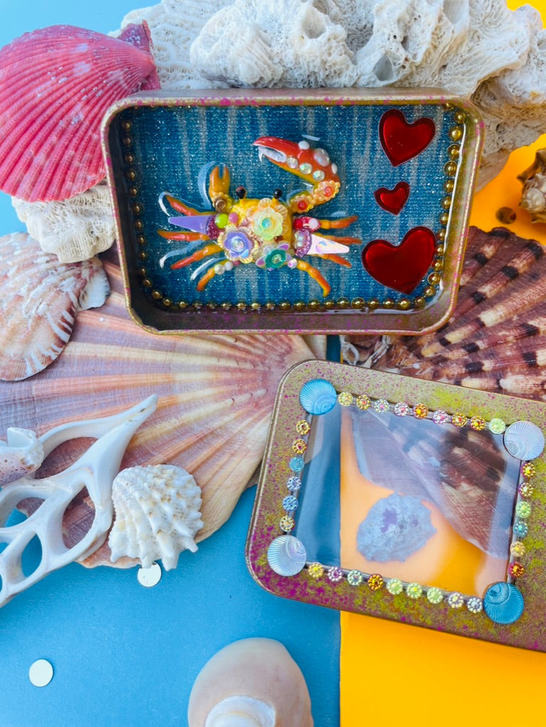 Boîte de Curiosité Fantastique - Création Originale Artisanale - Crabe "Coureur de Marée"