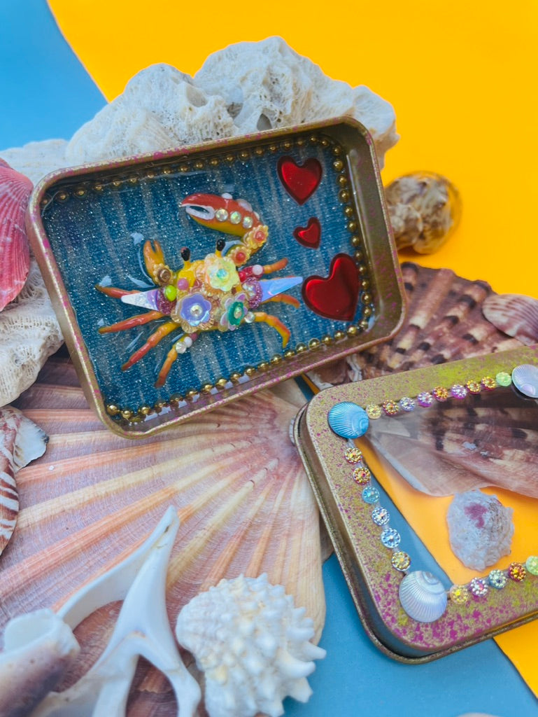 Boîte de Curiosité Fantastique - Création Originale Artisanale - Crabe "Coureur de Marée"