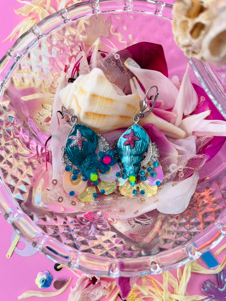 Boucles d’oreilles féériques et légères – "Sirène des lagons" - Collection Été 2025