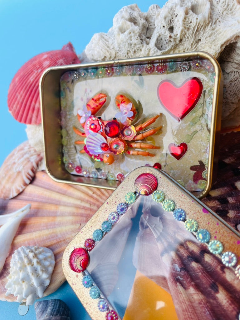 Boîte de Curiosité Fantastique - Création Originale Artisanale - Crabe "Des Kelps miniatures"