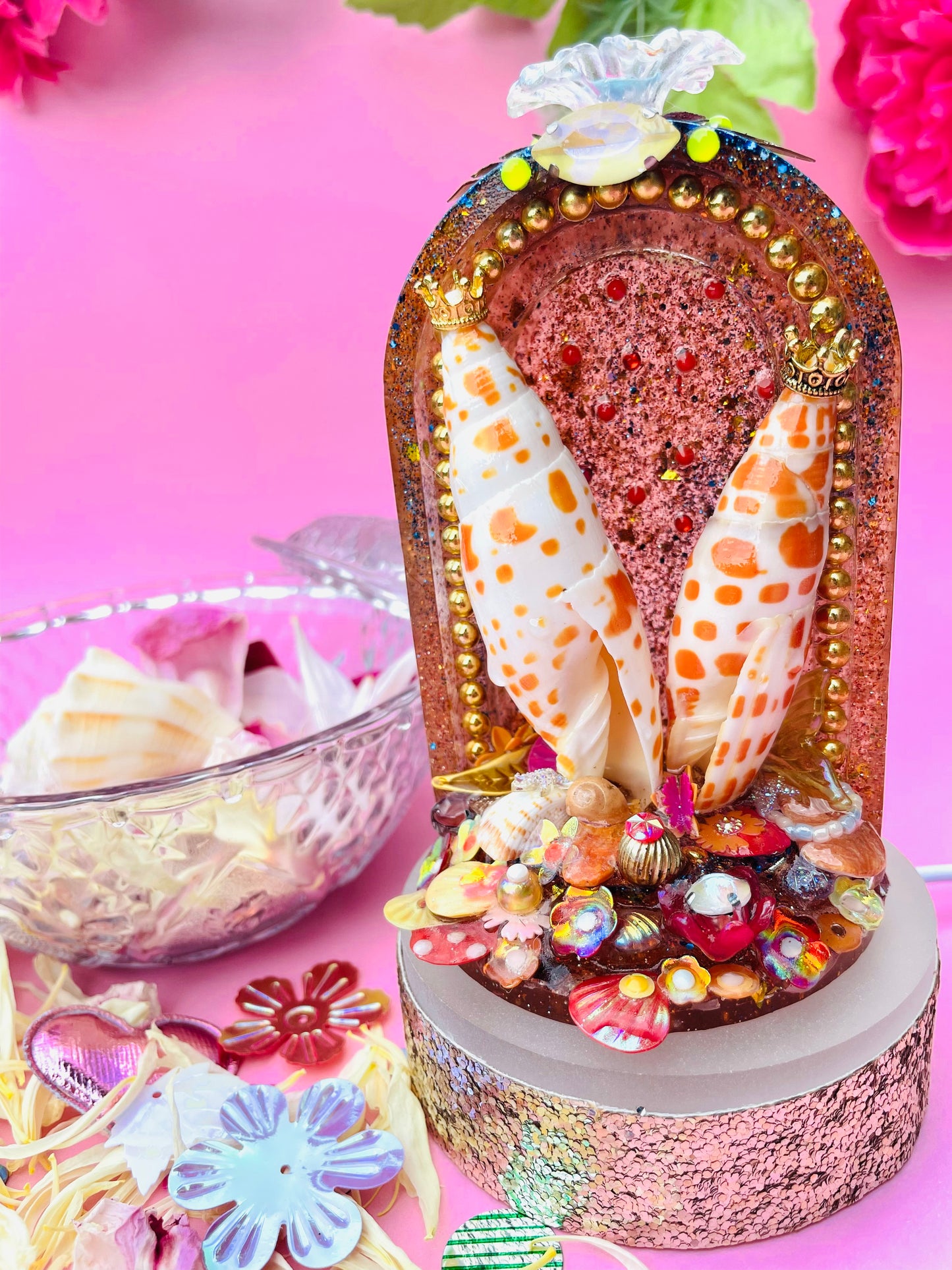 La mini-lampe coquillage - "LES AMOUREUX"