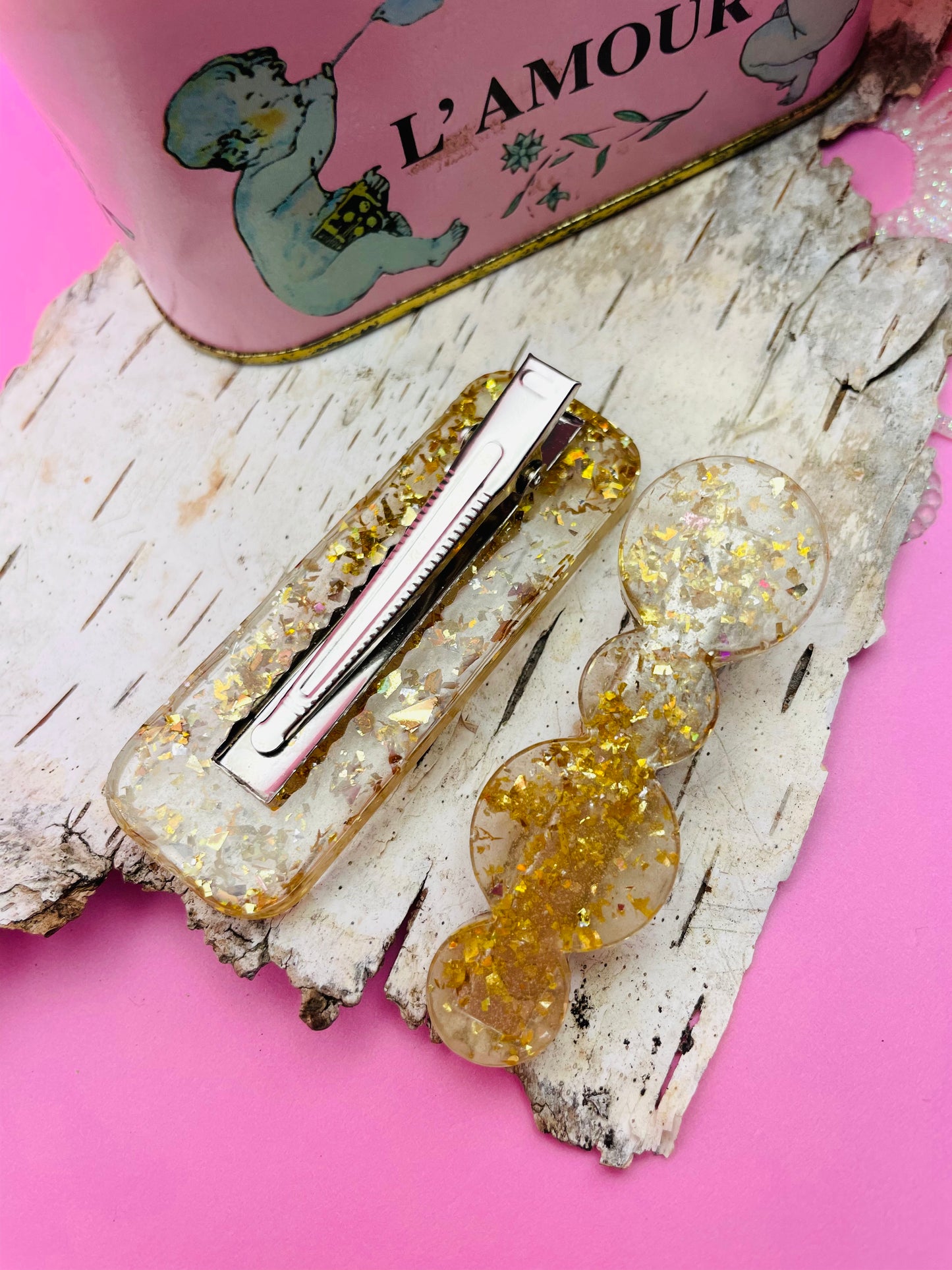 Duo de Barrettes - Poussière dorée