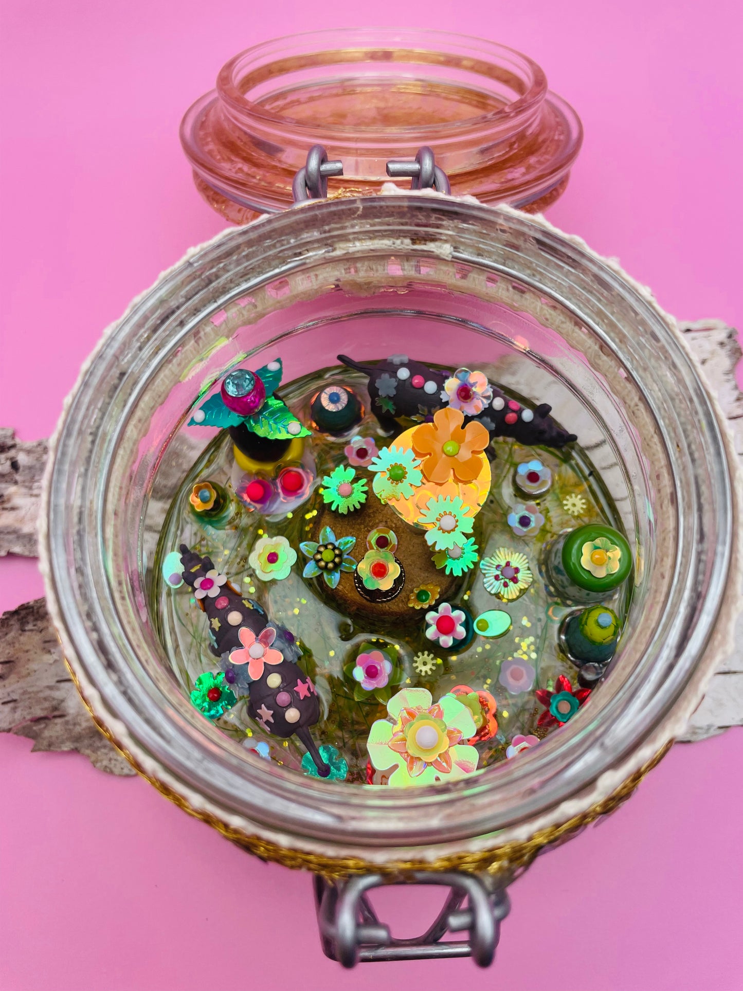 Lampe Féérique Totem Rhinocéros - Tharos et Kimba - Veilleuse en Verre Recyclé