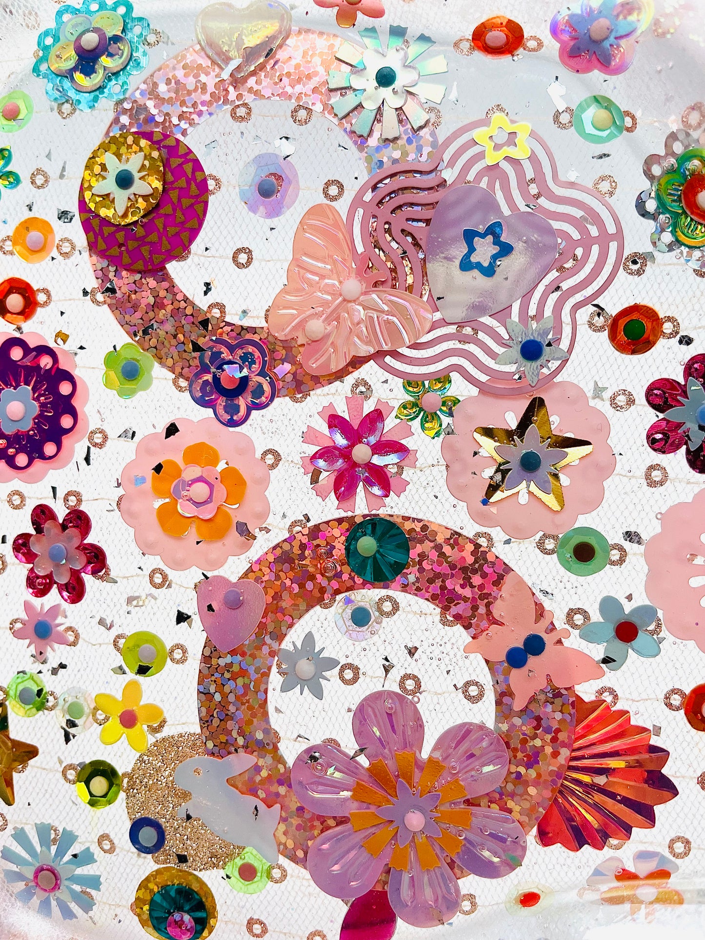 Plateau Décoratif en Résine avec Sequins et Perles - Mini Jardin Imaginaire Perle - Exclusivité Muz Fabrique
