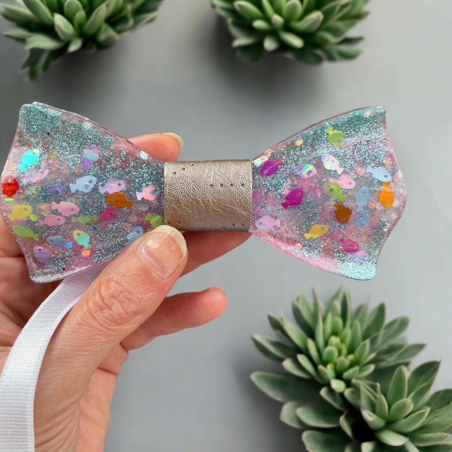 Glitter Resin Bow Tie - "The Big Dive"
