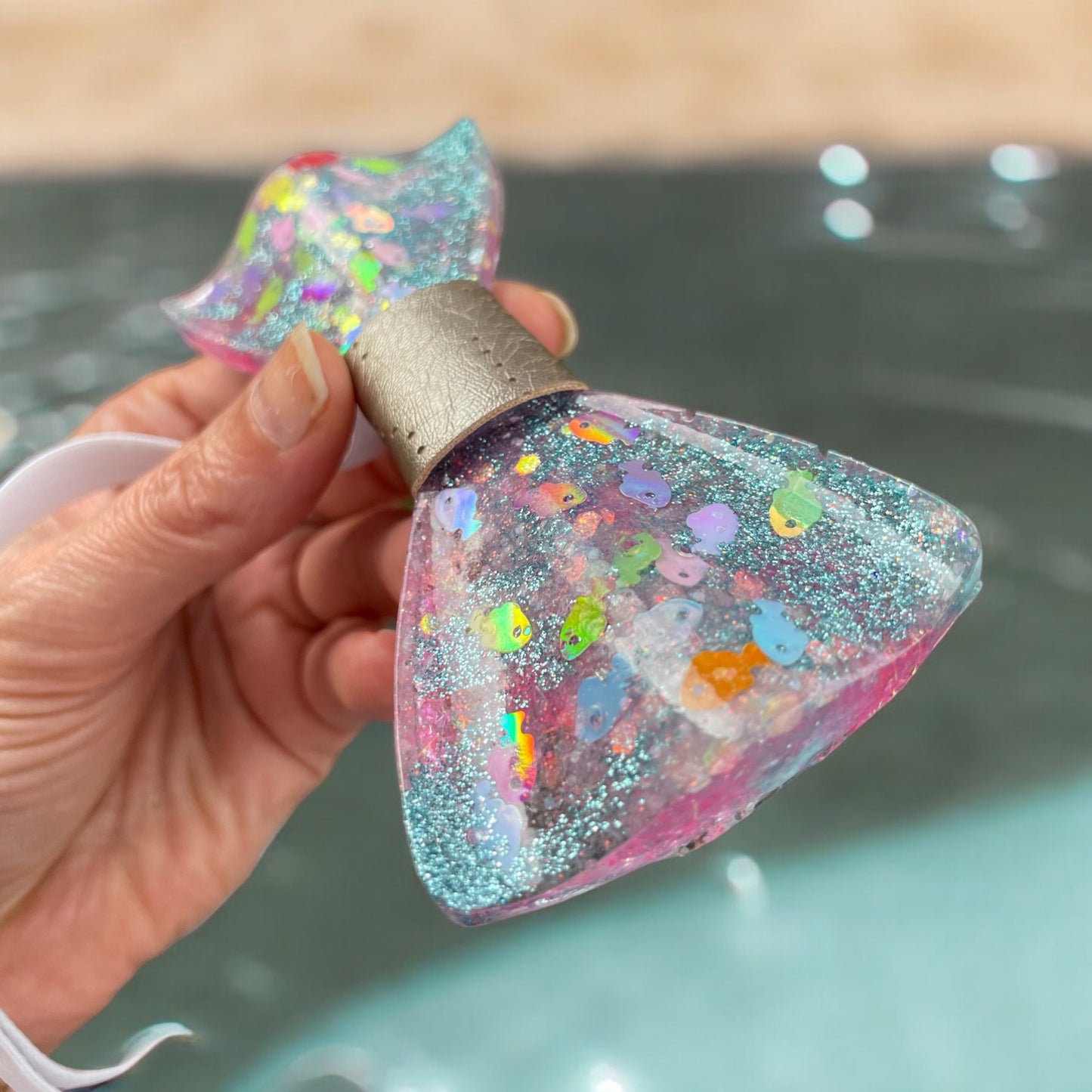 Glitter Resin Bow Tie - "The Big Dive"