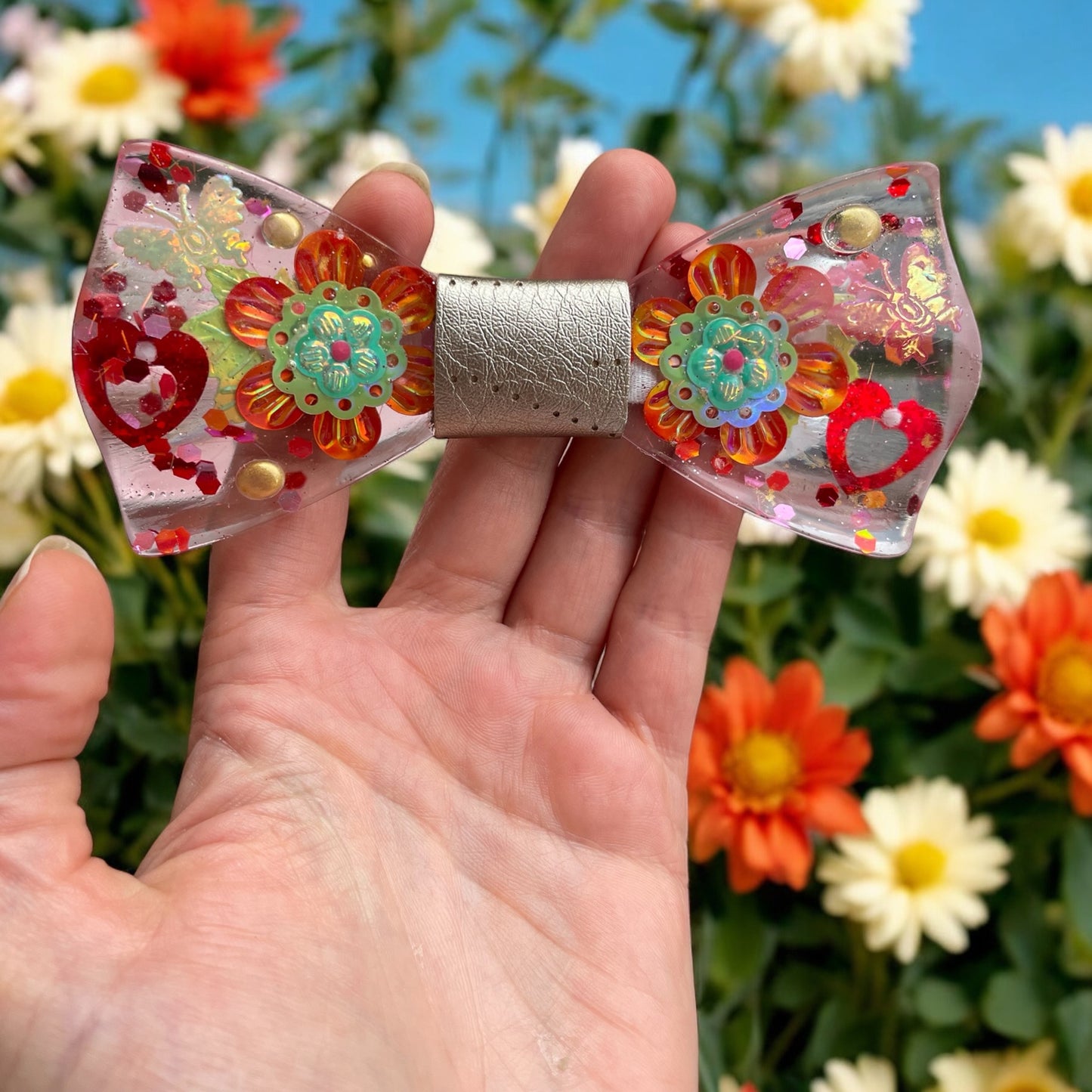 Resin Glitter Bow Tie - "It was an Autumn day"
