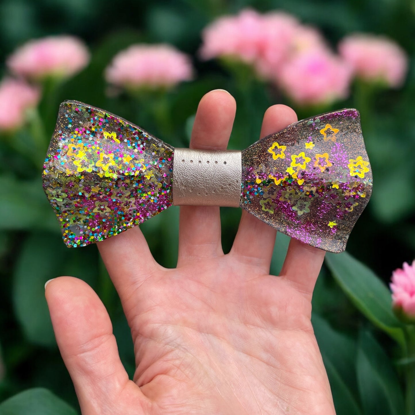 Glitter Resin Bow Tie - "My Favorite Star"