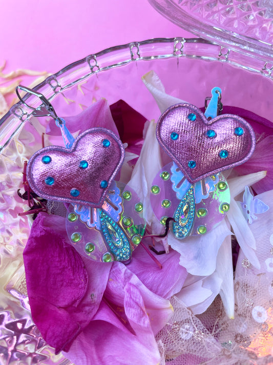 Boucles d’oreilles féériques et légères – "Coeur de sirène" -  Collection Été 2025
