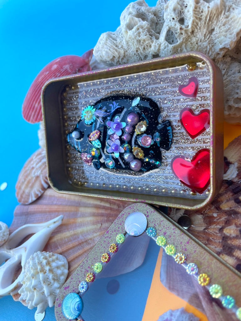 Boîte de Curiosité Fantastique - Création Originale Artisanale - Poisson "Ombre-Mémoire"