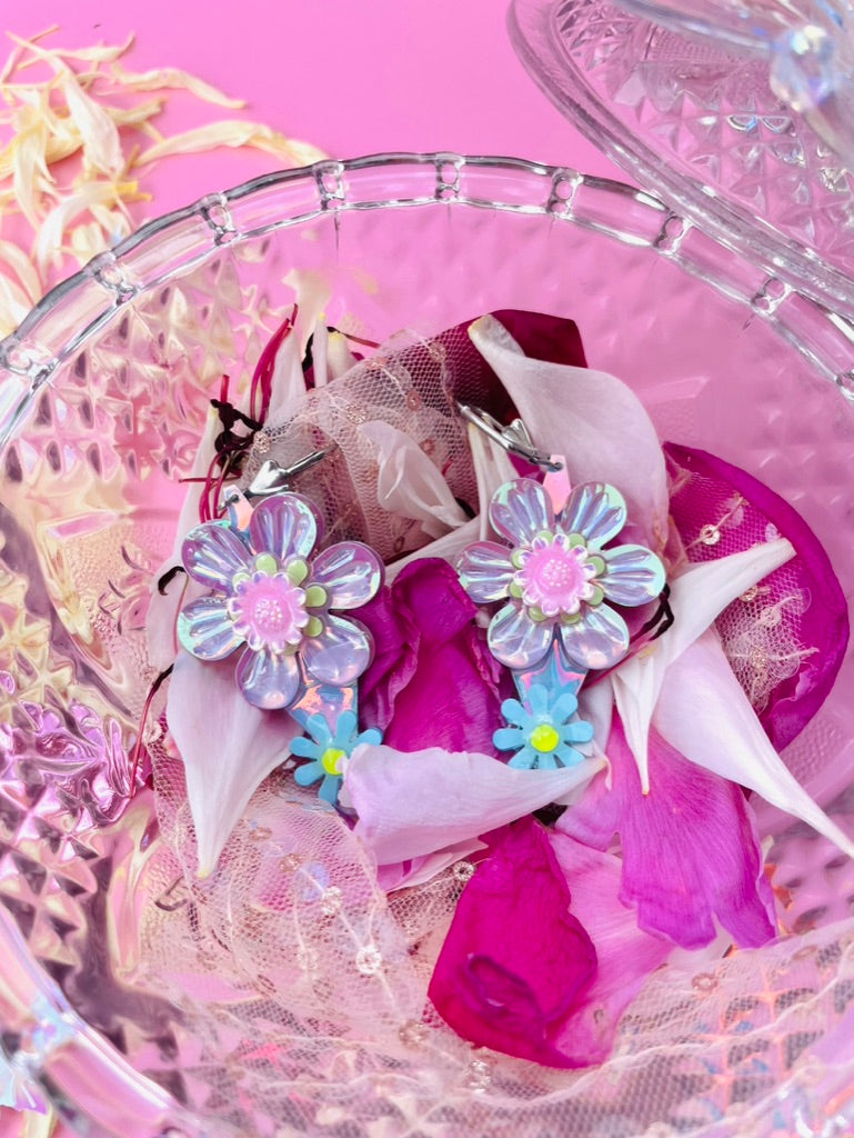 Boucles d’oreilles féériques et légères – "Trio fleuri" -  Collection Été 2025