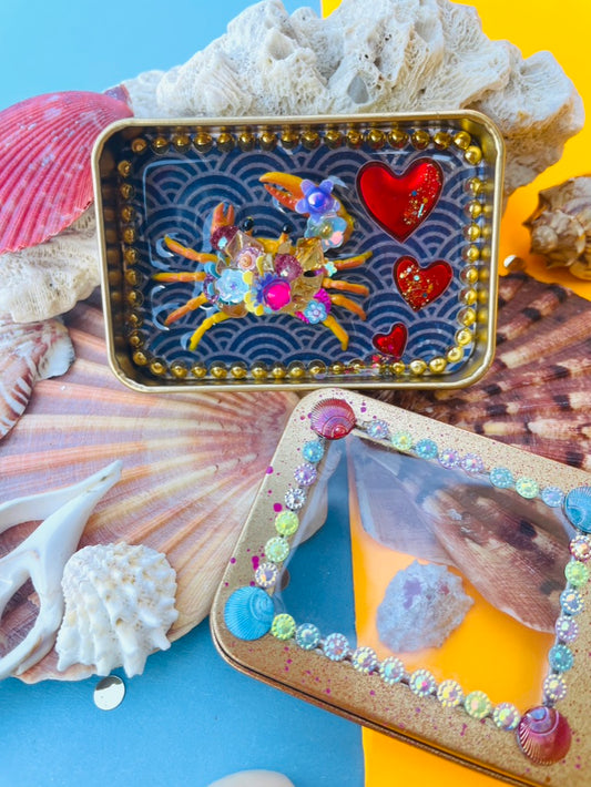 Boîte de Curiosité Fantastique - Création Originale Artisanale - Crabe "Flamme d’Aprème"