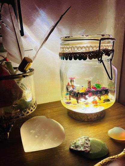 Lampe Féérique Totem Hippopotame - Serena & Nandi - Veilleuse en Verre Recyclé