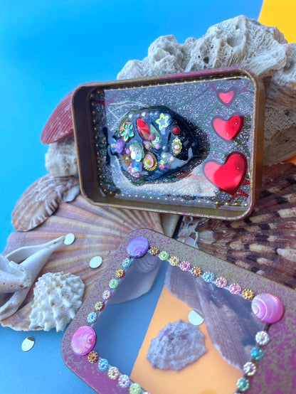 Boîte de Curiosité Fantastique - Création Originale Artisanale - Poisson "Miroir des Abysses"
