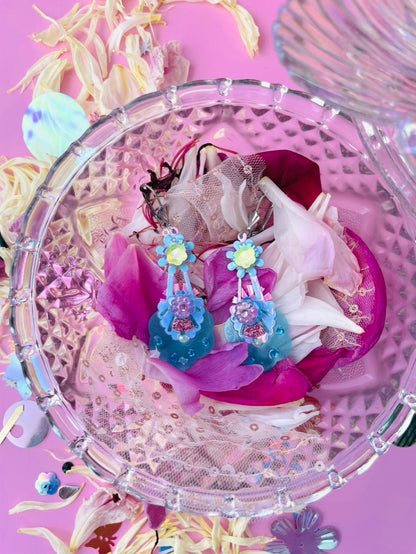 Boucles d’oreilles féériques et légères – "Un jardin sur un nuage" -  Collection Été 2025