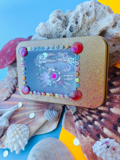 Boîte de Curiosité Fantastique - Création Originale Artisanale - Crabe "Lanterne des Dunes"