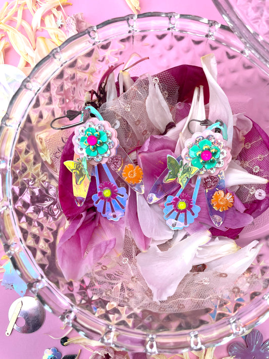Boucles d’oreilles féériques et légères – "Papillon & Rosée" -  Collection Été 2025