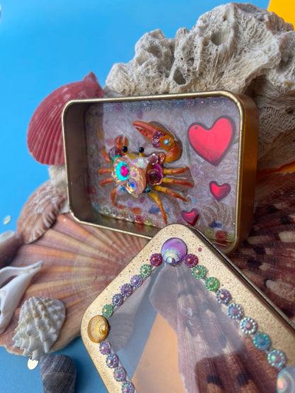 Boîte de Curiosité Fantastique - Création Originale Artisanale - Crabe "Des derniers Rivages"