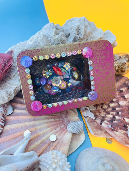 Boîte de Curiosité Fantastique - Création Originale Artisanale - Poisson "Miroir des Abysses"