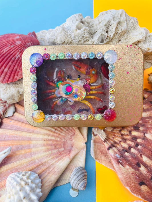 Boîte de Curiosité Fantastique - Création Originale Artisanale - Crabe "Des derniers Rivages"