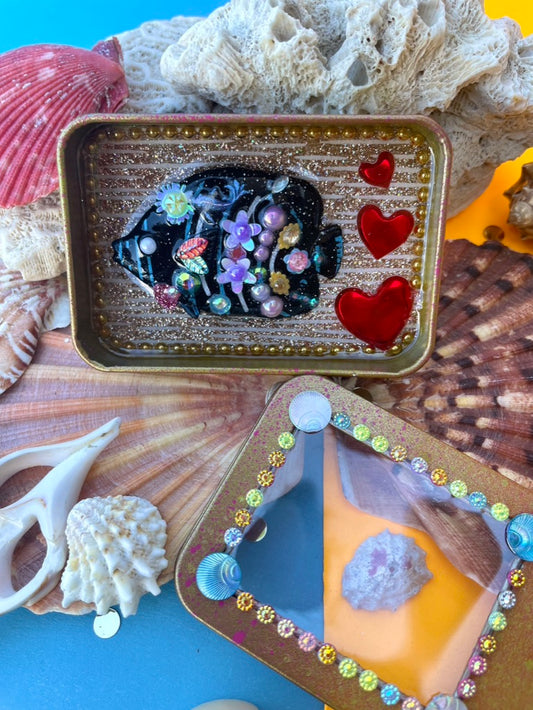 Boîte de Curiosité Fantastique - Création Originale Artisanale - Poisson "Ombre-Mémoire"