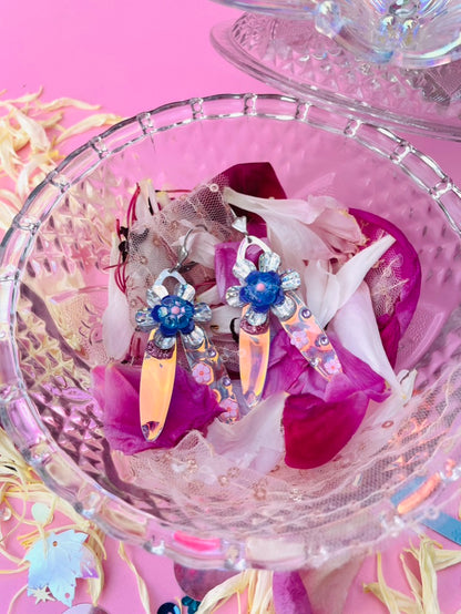 Boucles d’oreilles féériques et légères – "Fleur d'argent" -  Collection Été 2025