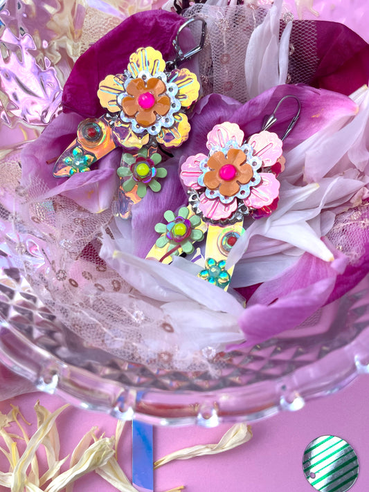 Boucles d’oreilles féériques et légères – "Jardin sous la rosée" -  Collection Été 2025