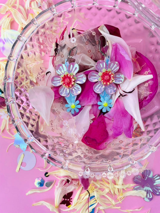 Boucles d’oreilles féériques et légères – "Trio fleuri" -  Collection Été 2025