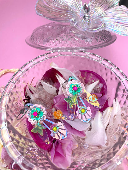 Boucles d’oreilles féériques et légères – "Papillon & Rosée" -  Collection Été 2025