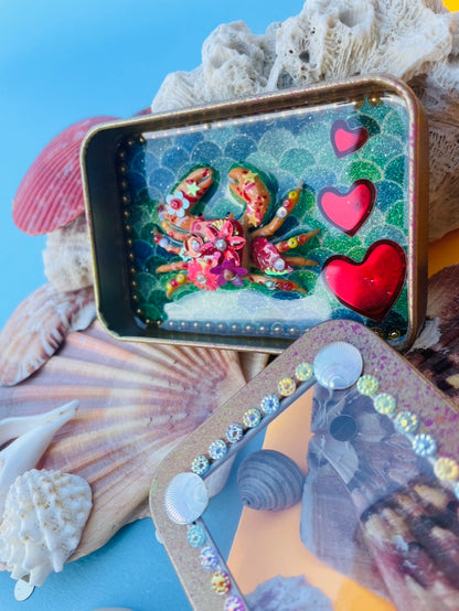 Boîte de Curiosité Fantastique - Création Originale Artisanale - Crabe "Cœur-de-Sable"