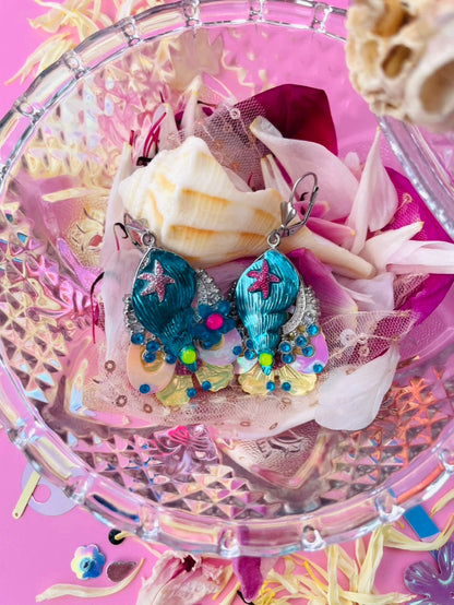 Boucles d’oreilles féériques et légères – "Sirène des lagons" -  Collection Été 2025