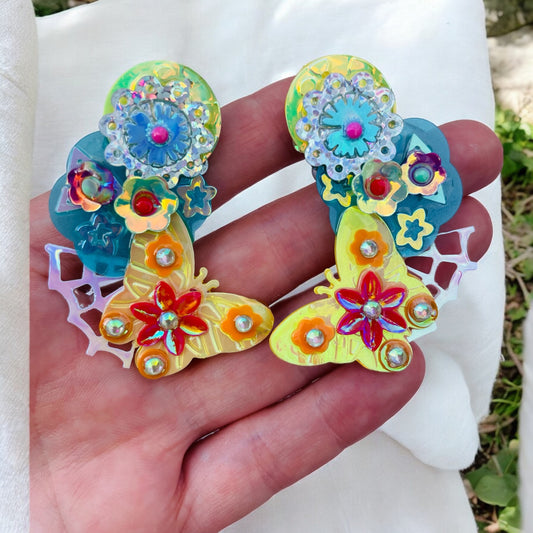 Boucles d'oreilles en sequins féériques faites main par Lily était une fois, apportant une touche magique et une connexion avec votre enfant intérieur