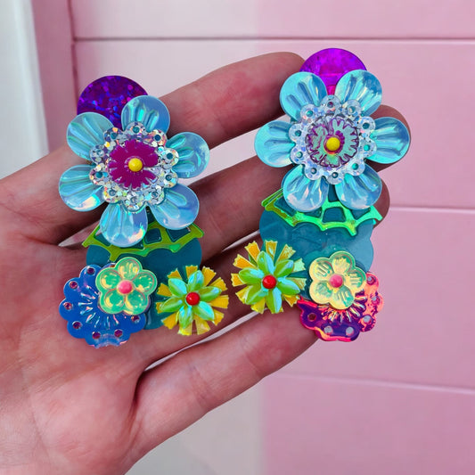 Boucles d'oreilles en sequins féériques faites main par Lily était une fois, apportant une touche magique et une connexion avec votre enfant intérieur