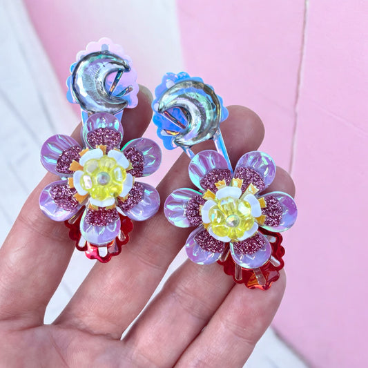 Boucles d'oreilles en sequins féériques faites main par Lily était une fois, apportant une touche magique et une connexion avec votre enfant intérieur