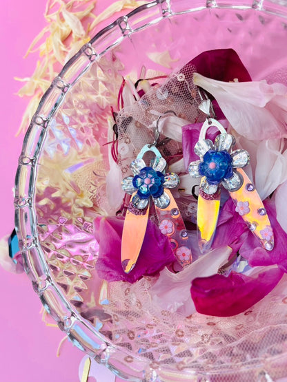 Boucles d’oreilles féériques et légères – "Fleur d'argent" -  Collection Été 2025