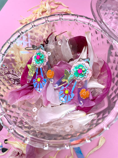 Boucles d’oreilles féériques et légères – "Papillon & Rosée" -  Collection Été 2025