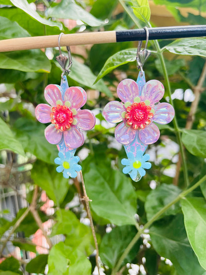 Boucles d’oreilles féériques et légères – "Trio fleuri" -  Collection Été 2025