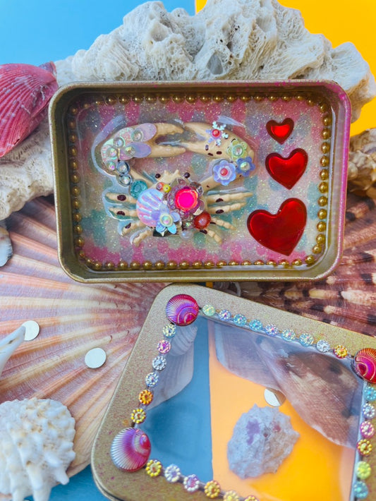 Boîte de Curiosité Fantastique - Création Originale Artisanale - Crabe "Chuchoteur de Lune"