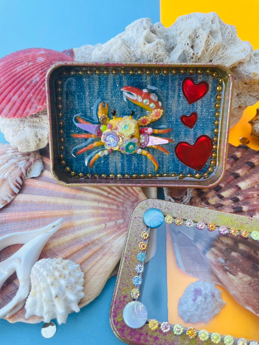 Boîte de Curiosité Fantastique - Création Originale Artisanale - Crabe "Coureur de Marée"