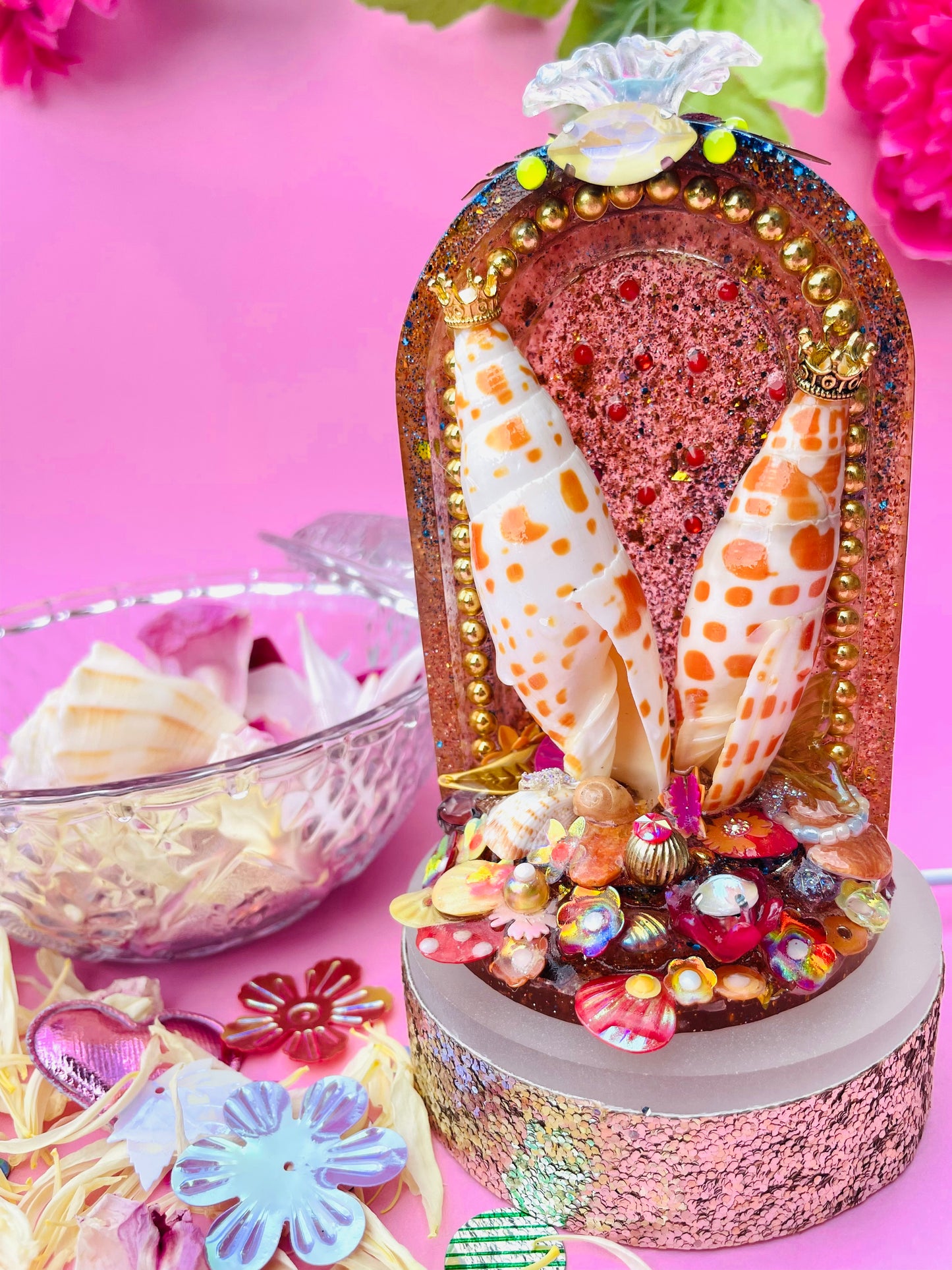 La mini-lampe coquillage - "LES AMOUREUX"