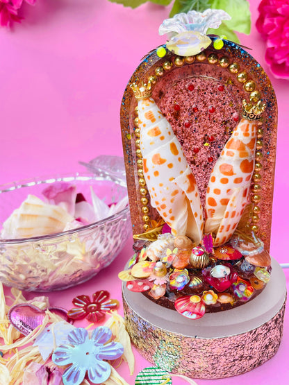 La mini-lampe coquillage - "LES AMOUREUX"