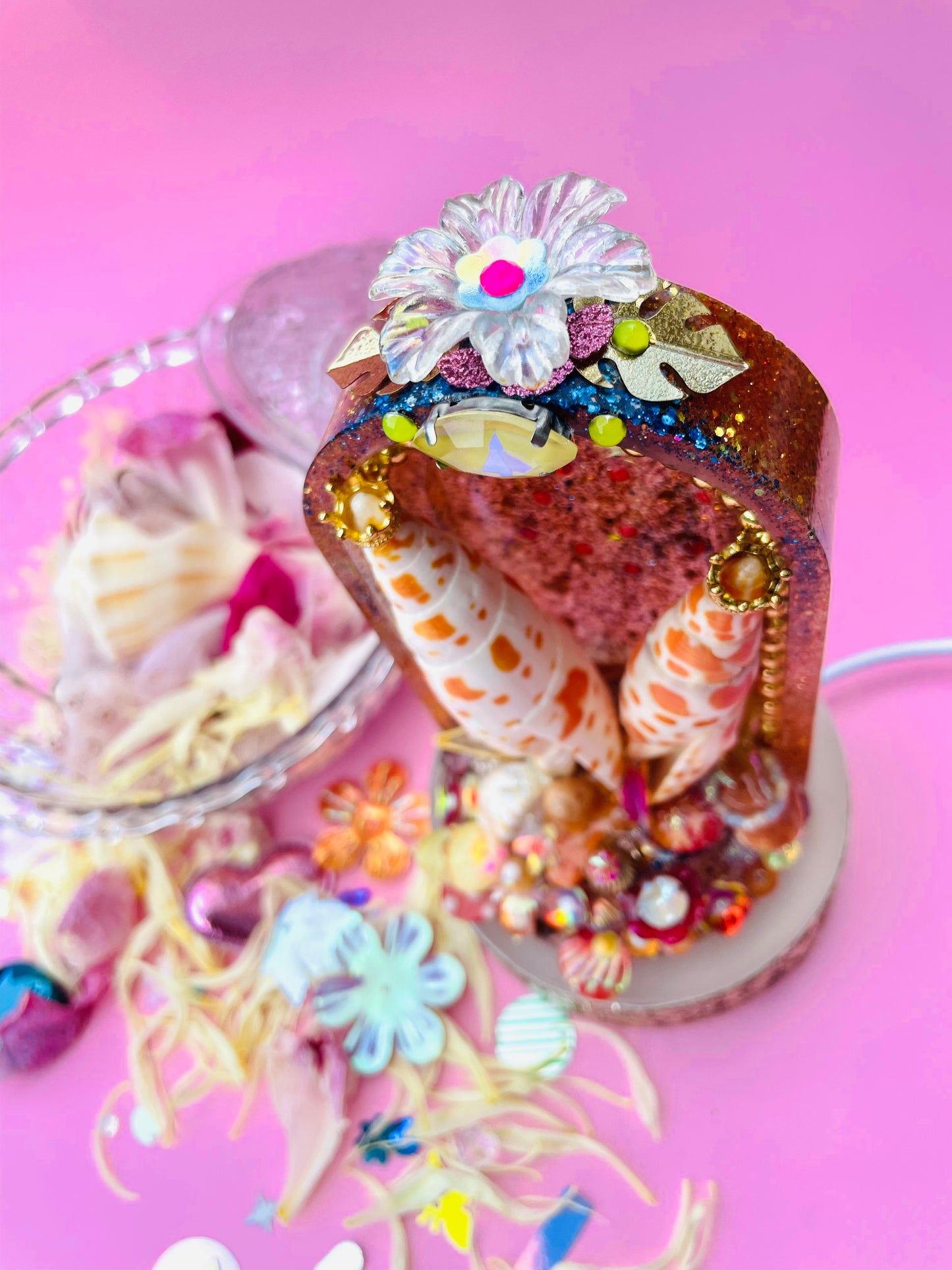 La mini-lampe coquillage - "LES AMOUREUX"